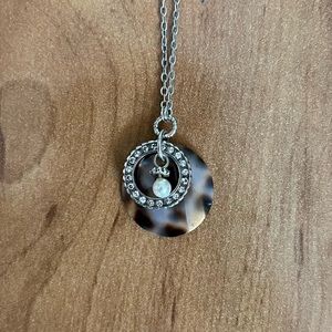 Brighton Leopard Print on Shell Jewelry set w/Crystal and pearl accents